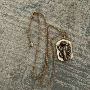 Betsey Johnson Cobra Snake Gold Pendant Necklacee